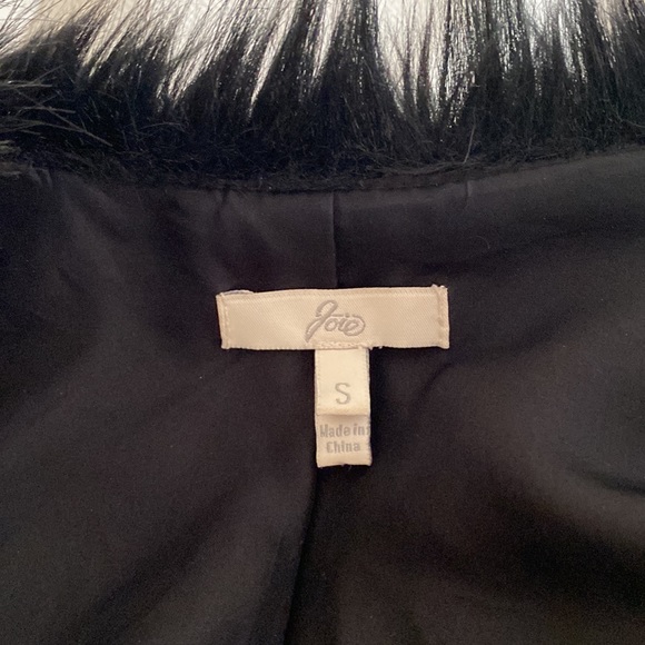 Joie black faux fur zip up jacket, beautiful! Condition - Picture 3 of 7